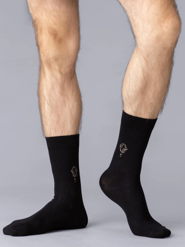 OMSA носки мужские eco рисунок волк 409 nero р.42-44