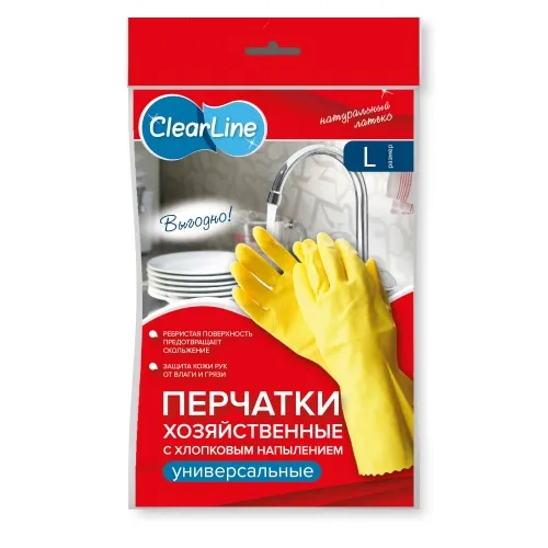 CLEAR LINE перчатки резиновые особопрочные р.L