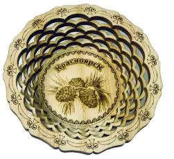 Кедр тарелка малая 17 см Сибирь Шишка