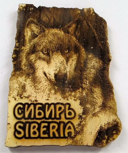Магнит дизайн кедр сибирь волк 5*9см
