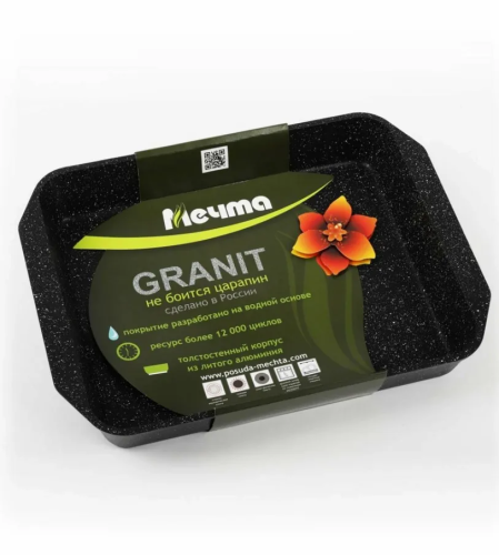 МЕЧТА противень 40*30см а/п гранит blaсk 95802
