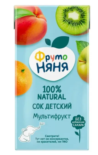 Дет пит Фрутоняня Сок мультифруктовый б/сахара с 3-х лет 500мл т/п; 15