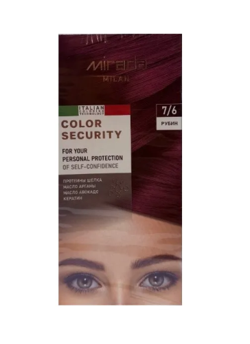 MIRADA MILAN краска д/волос с протеинами шелка кератином арганой и авокадо 7.6 рубин