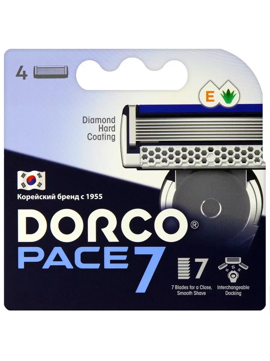 DORCO кассеты сменные 7 лезвий д/станка pace 7 4шт
