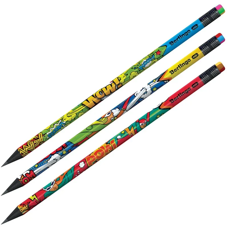 BERLINGO карандаш ч/г hype hb черное дерево круглый