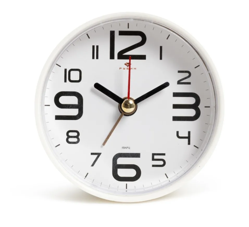 РУБИН будильник кварц корпус белый классика В7-001W