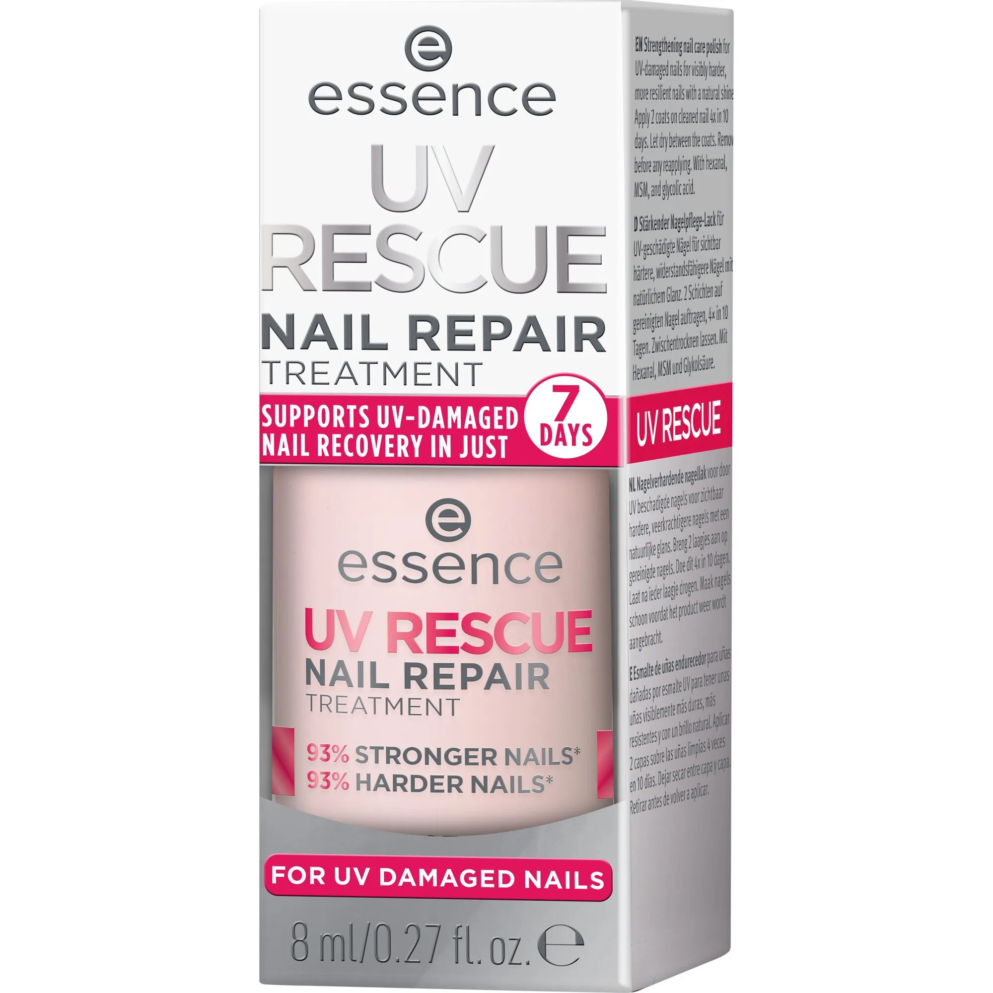 ESSENCE покрытие восстанавливающее д/ногтей uv rescue nail repair treatment т.01