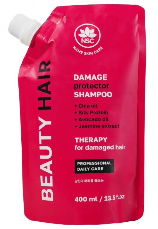 NSC BEAUTY HAIR шампунь восстанавливающий д/поврежденных волос мяг.уп. 400мл