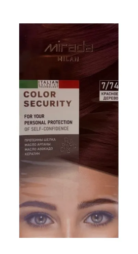 MIRADA MILAN краска д/волос с протеинами шелка кератином арганой и авокадо 7.74 красное дерево