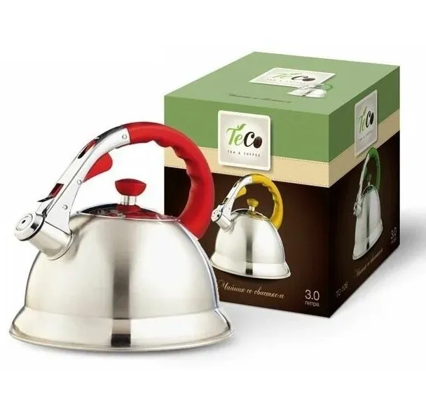 TECO чайник со свистком цв.в ассортименте 3л TC-106-G