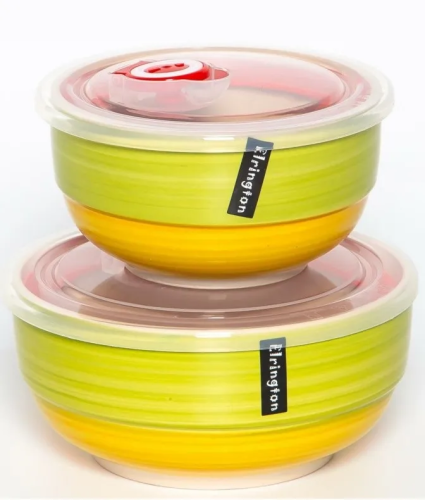 ELRINGTON ЗЕЛЕНЫЙ ЛУГнабор салатников с крышками 800мл 139-23113