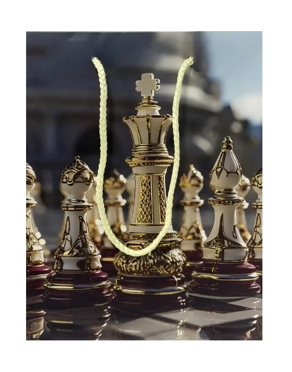 Пакет подарочный 18*23*10см шахматы 93869FE