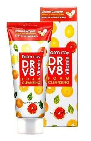 FARMSTAY пенка д/умывания витаминная dr-v8 100мл