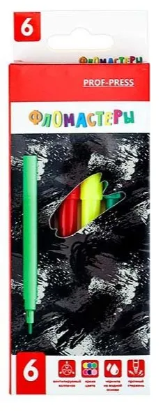 Фломастеры вентилируемый колпачок милитари 6цв ФВ-2566