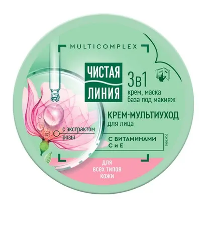 ЧИСТАЯ ЛИНИЯ крем-мультиуход д/лица д/всех типов кожи 100мл