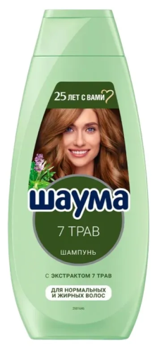 ШАУМА шампунь д/волос 7 трав свежесть и объем 360мл