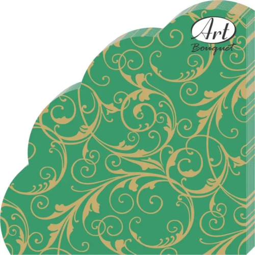 BOUQUET Art rondo салфетки столовые royal очарование на зеленом 3сл. 12шт