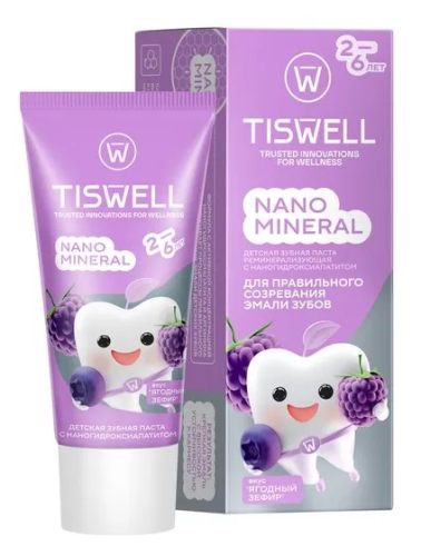 TISWELL паста зубная детская 2+ ягодный зефир 60г