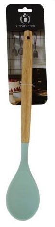 Ложка дерево/силикон цв.светло-зеленый 31*5,5*2см H7542-24-3