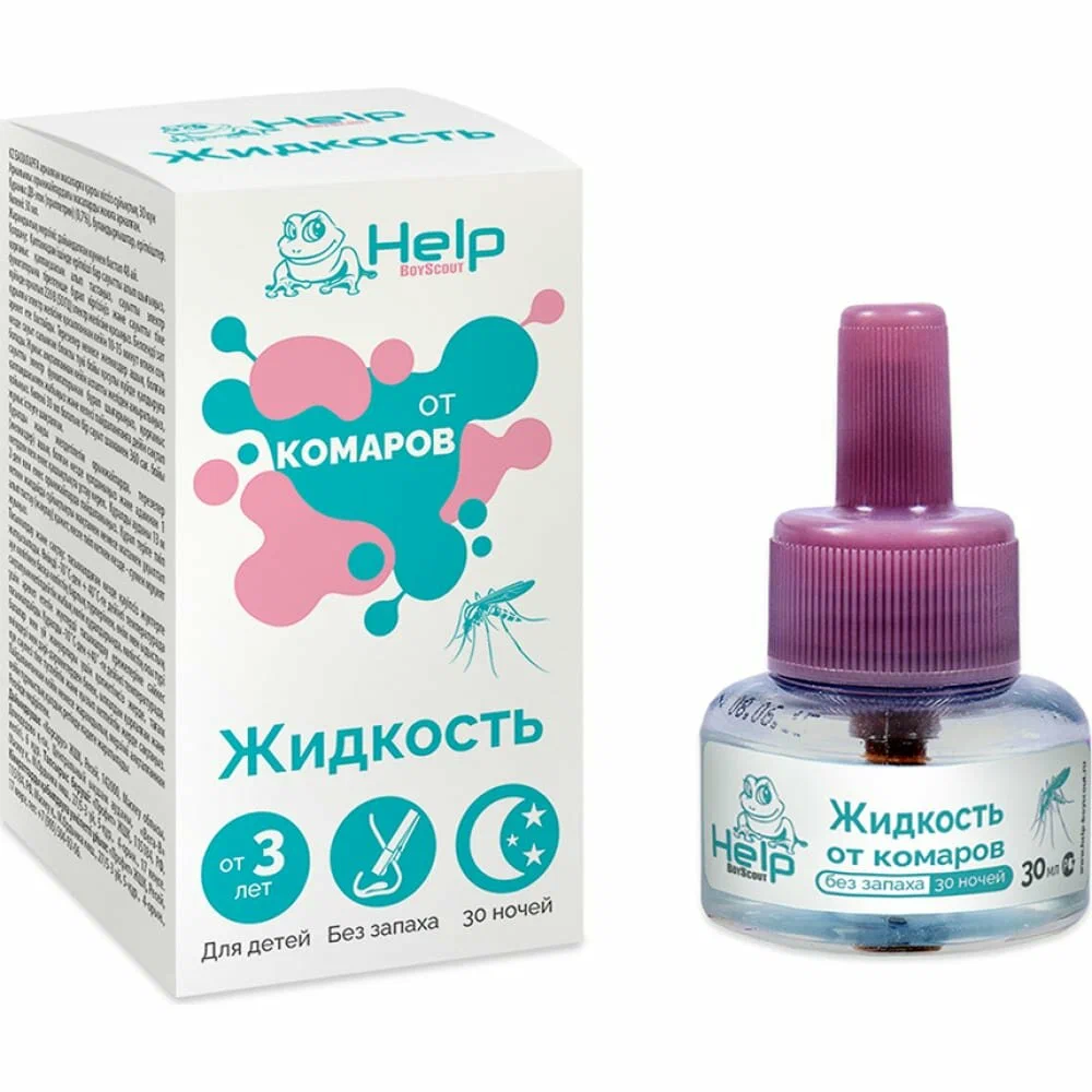 HELP жидкость от комаров детская 30 ночей /24