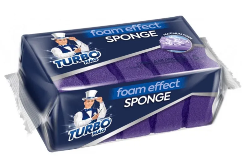 TURBOMAG губки д/посуды foam effect 5шт