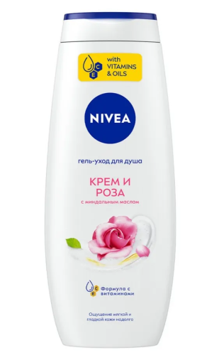 NIVEA гель-уход д/душа крем и роза 500мл 80860