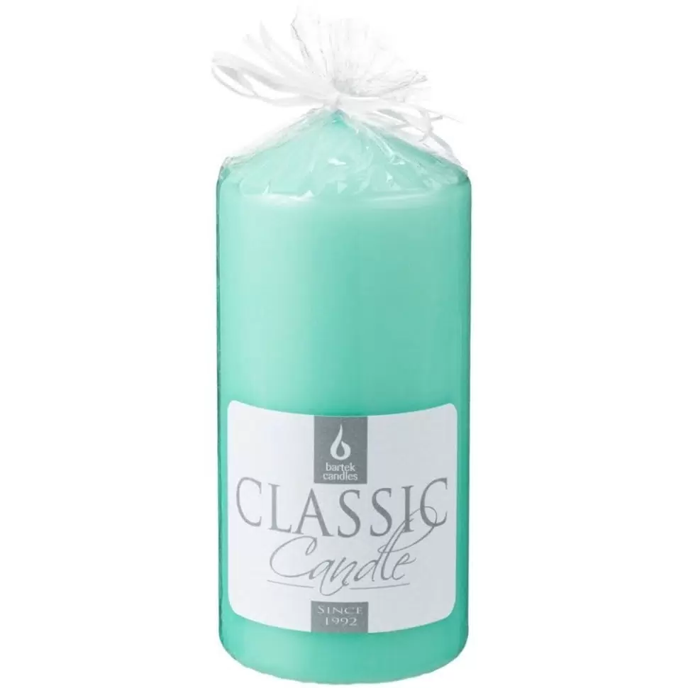 BARTEK свеча колонна цв.мятный 7*15см