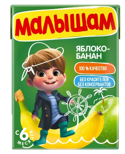 Дет пит Фрутоняня Малышам Нектар Яблочно-банановый неосвет с 6 мес 200мл т/п; 27/3
