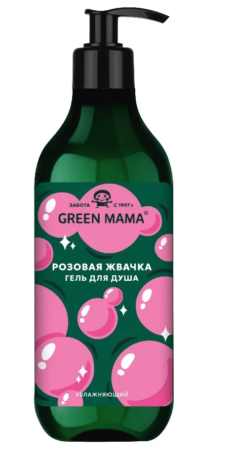 GREEN MAMA гель д/душа увлажняющий розовая жвачка 400мл