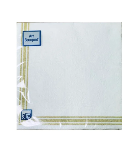 BOUQUET Art салфетки столовые барокко рамка золотая 3сл. 33*33см 16л