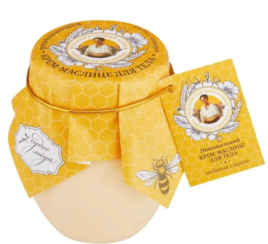 РЕЦЕПТЫ БАБУШКИ АГАФЬИ крем-маслице д/тела питательный медовые сливки 7 чудес меда 250мл 0384