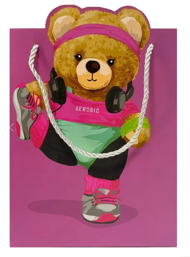 Пакет подарочный 40*30*12см Мишка в одежде EL231107108