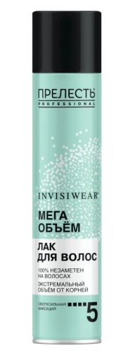 ПРЕЛЕСТЬ лак д/волос невесомый рrofessional invisiwear extra volume 300мл