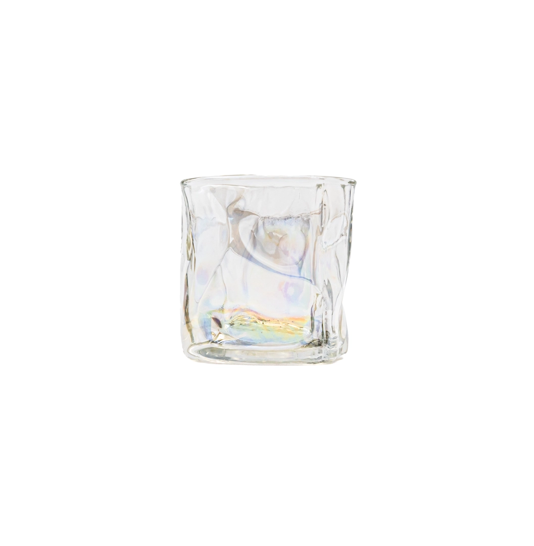 Стакан д/напитков стеклянный 180мл мятый эффект цв.радужный арт.EA102