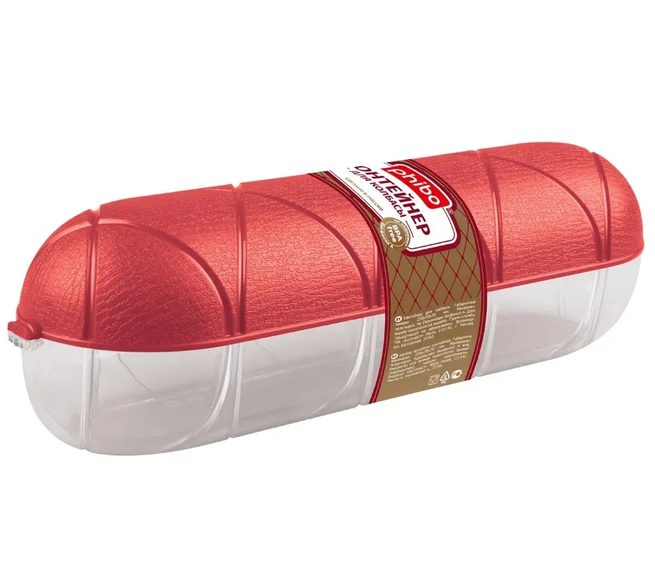 Контейнер д/колбасы цв.красный 25,8*7см 431288504/12