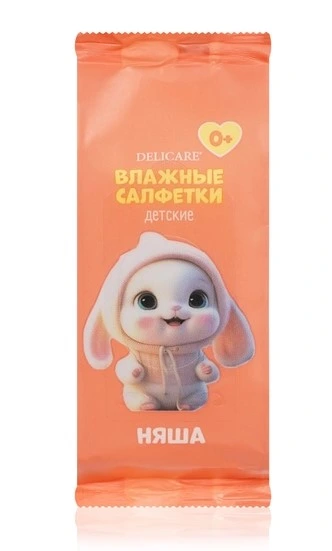 DELICARE mini салфетки влажные д/детей зайка Няша 8шт