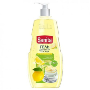 SANITA гель д/мытья посуды сицилийский лимон и мелисса 900мл (8)