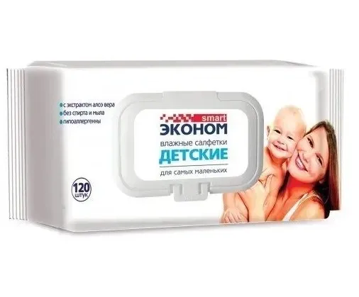 ЭКОНОМ SMART салфетки влажные д/детей 120шт 30108/16