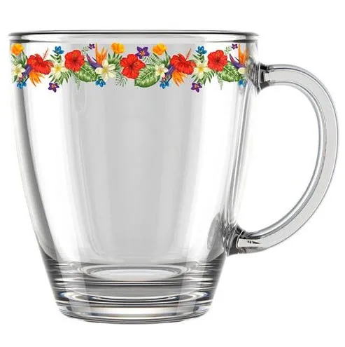 ДЕКОСТЕК кружка д/чая 350мл 2025-Д бордюр цветочный