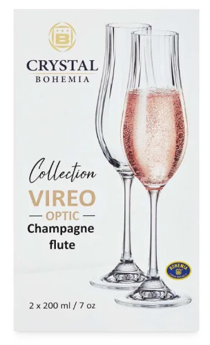BOHEMIA Crystalite рюмка д/шампанского vireo optic 2шт 200мл