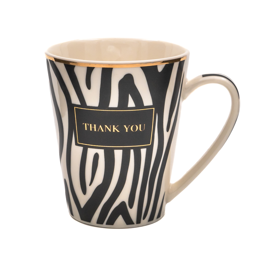 Кружка керамика животный принт черно-белая 350мл EA109