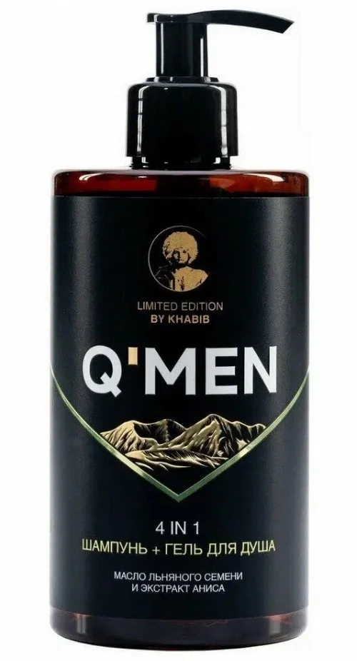 Q’MEN шампунь д/волос муж. 4в1 масла льняного семени и экстракт аниса 410мл