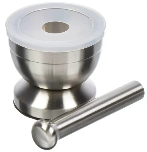 Ступка с пестиком и крышкой нерж.сталь EA179