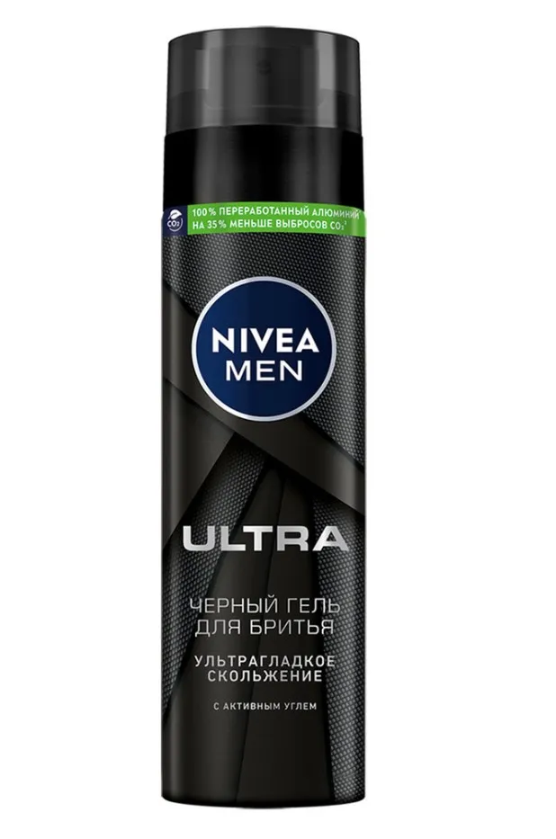 NIVEA MEN гель д/бритья черный с углем ultra 200мл 81789