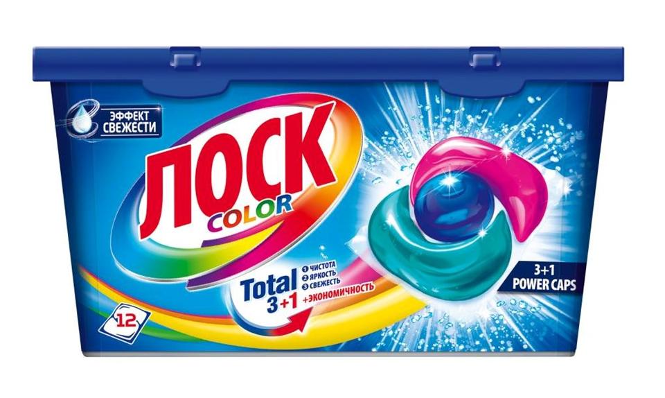 ЛОСК капсулы д/стирки power caps color 12 шт