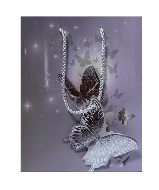 Пакет подарочный 18*23*10см Бабочки коллаж ED0332