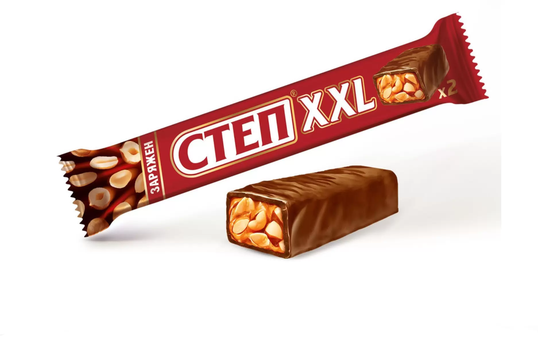 СЛАВЯНКА батончик глазированный степ xxl с арахисом и карамелью 70г/20