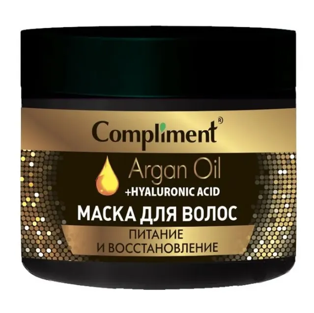 COMPLIMENT Argan Oil+Hyaluronic Acid маска д/волос питание и восстановление 300мл