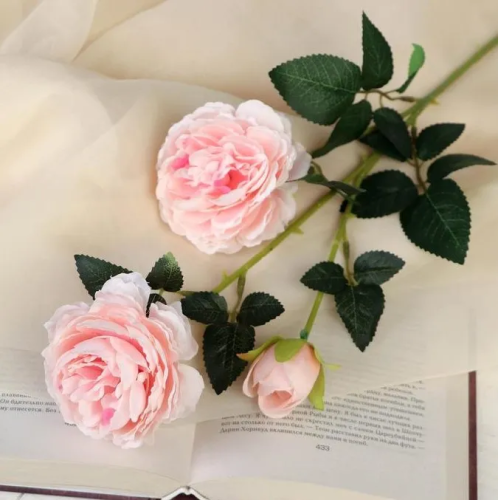 Цветок декор. роза терция цв.розовый 8*60см 3556633