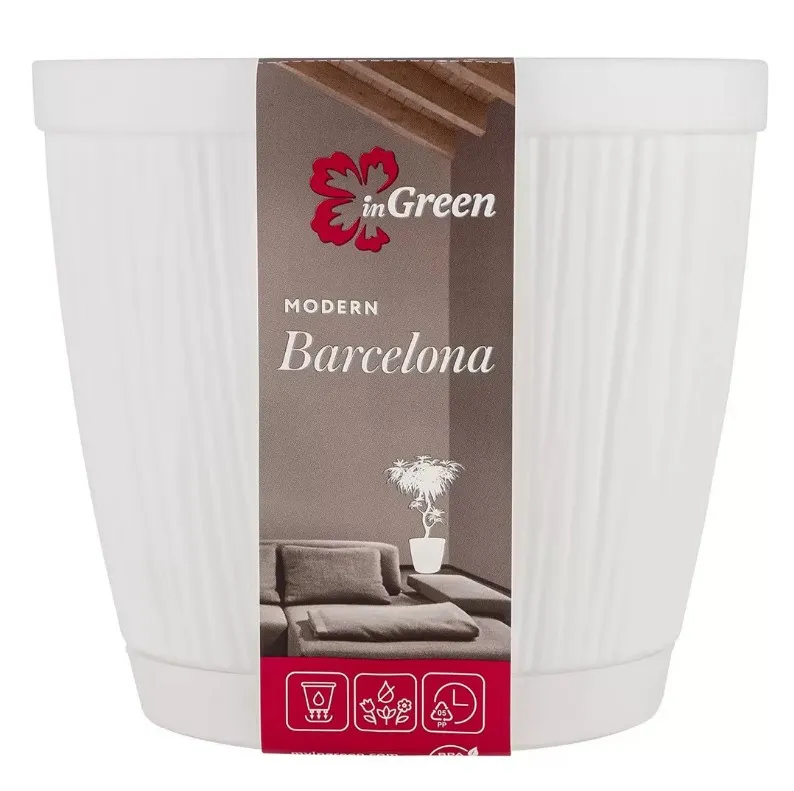 Кашпо Barcelona цв.белый 1,8л IG623010006/16